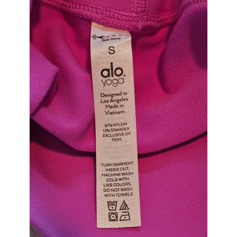 ALO Yoga Airbrush High Waist Leggings Women Size S Fuchsia Pink 23 Inseam 7/8 - Picture 4 of 7